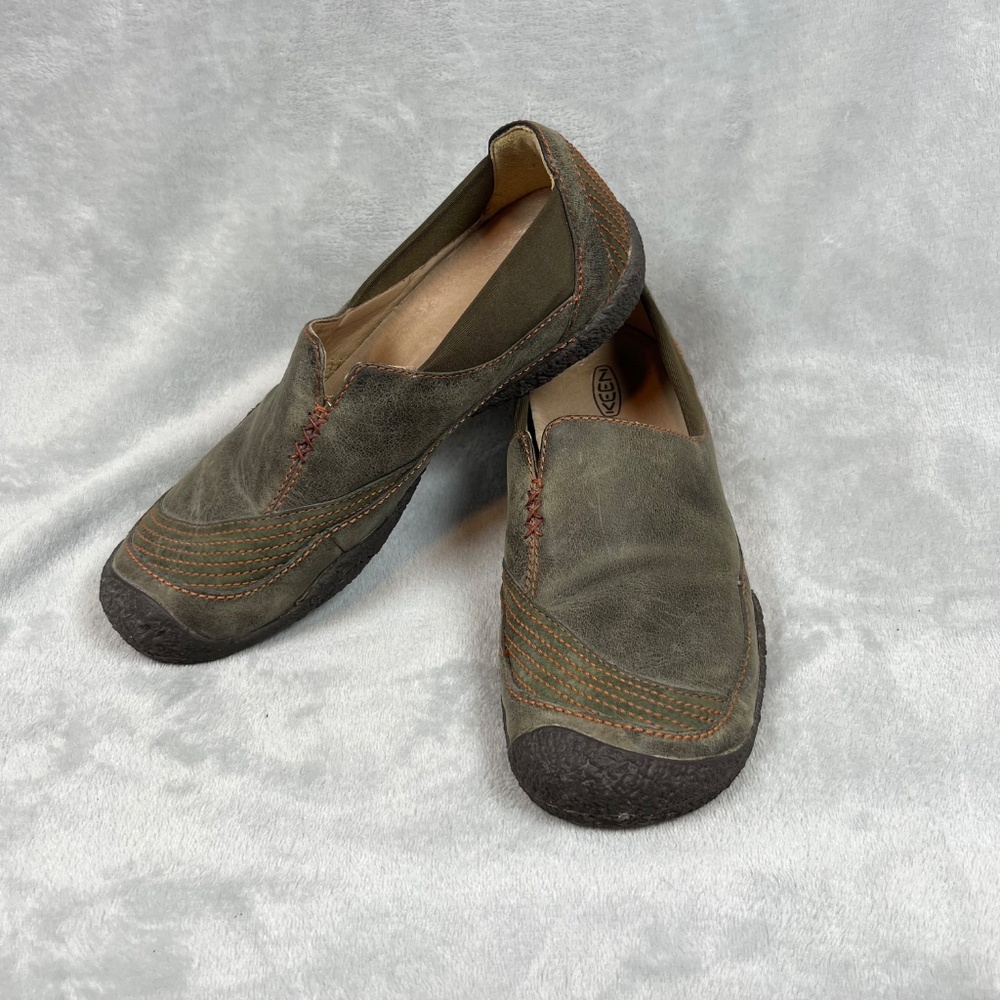Women's Keen Leather Loafers Slip On Elastic Side US sz 8 - Picture 4 of 14